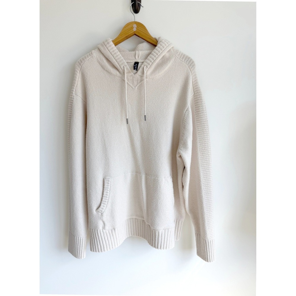 Glyder Women's Ivory Knit Hoodie Sweater Oversized Pullover Cozy XXL Coastal